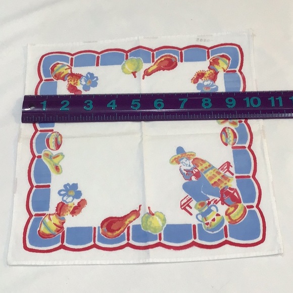 Set of 4   1940’s 1950’s Southwest theme napkins, amazing vintage condit… - Picture 4 of 9
